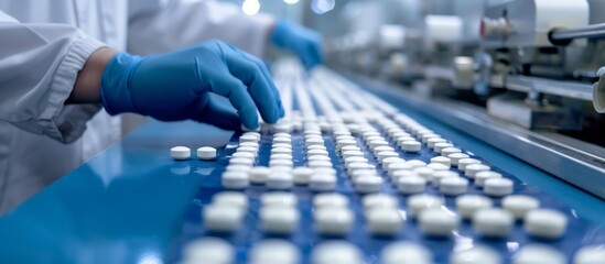 Poster - a pharmaceutical production line is ensuring the manufacturing of highquality marketready pills in a