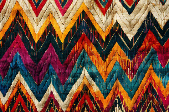 Tribal chevrons dance in rhythmic harmony, an ode to the enduring spirit of indigenous culture.