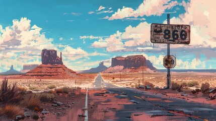 Wall Mural - Route 66 in USA, USA