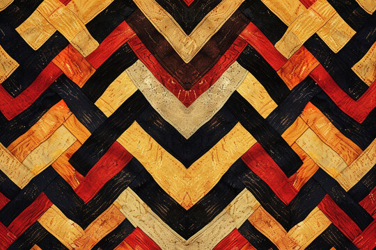 Chevron patterns intertwine with a sense of purpose, reflecting the interconnectedness of tribal communities across time and space.