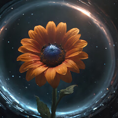 a flower that is in a glass vase with water