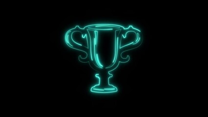glowing neon pet award symbol icon animation