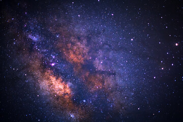 Wall Mural - the center of milky way galaxy with stars and space dust in the universe
