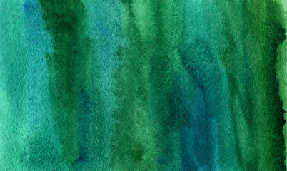 Close up of a vibrant emerald green watercolor background. Hand drawn abstract colorful basil green color texture for design. 