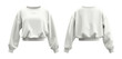 © inthasone - Set of white sweaters woman, sweatshirt, on transparent background cutout, PNG file. Mockup template for artwork graphic design, back, and front view.