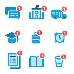 Fototapete - Notification icon set. New e-mail, new message icon. Social media chat notify communication. illustration fondo trasparente isolato