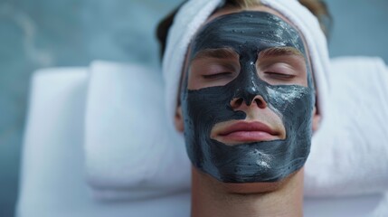 Sticker - Man Enjoying Relaxing Facial Treatment