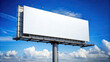 © Sangpan - A blank billboard against a clear blue sky, ideal for advertising presentations or marketing concepts.