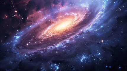 Wall Mural - majestic galaxy background with vibrant nebulae and stars for cosmic design projects