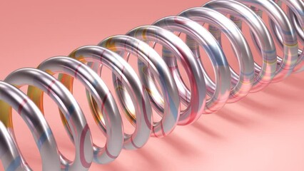 Poster - Pink abstract background with metallic color spiral. Minimal modern motion design. Abstract animation