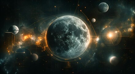 Wall Mural - Delve into the complexities of astrology with a thought-provoking exploring the concept of planetary retrograde motion. This image invites viewers to reflect on the cyclical nature of time and the inn