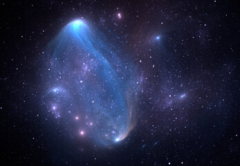 Wall Mural - fantasy space nebula. giant interstellar cloud with stars