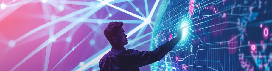 Leinwandbilder - Virtual interfaces play a crucial role in modern technology, enabling advanced interaction with data analysis for engaging user experiences. They are essential in todays digital world