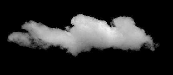 Wall Mural - Large white clouds. Cloud isolated on black sky with fluffy white cloudscape texture. Black sky nature background, cloudy, white and black, horizontal