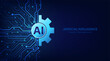© S and V Design - Artificial intelligence abstract background, AI chipset on circuit board. Technology concept design, Machine learning and generate by chip, Vector illustration for banner and web template.