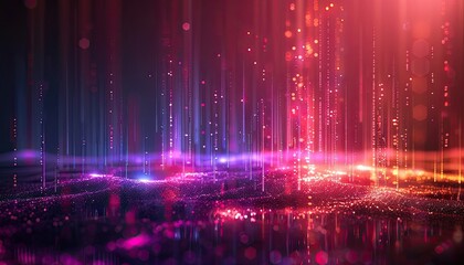 Wall Mural - a colorful, glowing, and abstract image of a space with many dots by ai generated image