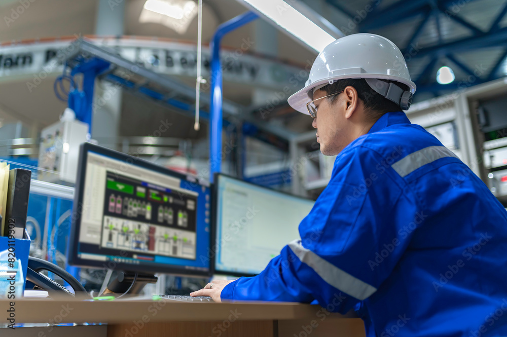 Technical Control Engineer Engineer working at control room,Manager control system,Technician man ...
