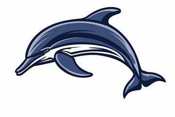 Wall Mural - Dolphin vector animal logo on white background