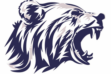 Wall Mural - Brown bear vector animal logo on white background