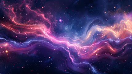 Wall Mural - abstract space background with nebula and stars. 3d illustration.