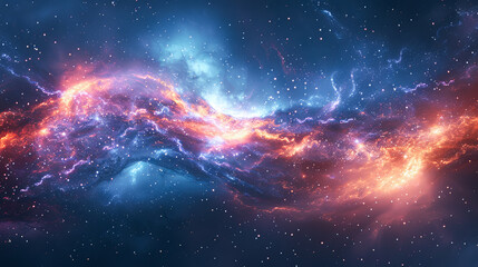 Wall Mural - abstract space background with nebula, stars and galaxies. 3d rendering