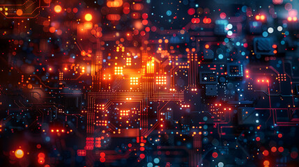 Poster - Circuit board background. Electronic computer hardware technology. 3d rendering