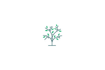 Wall Mural - olive tree logo in line art design style