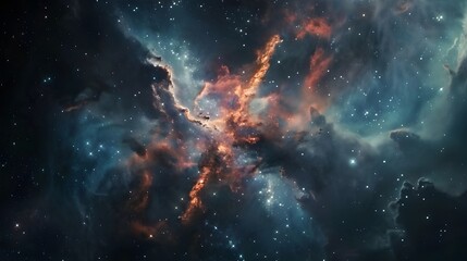 Space abstract background with galaxy, stars and cosmic gas nebula type