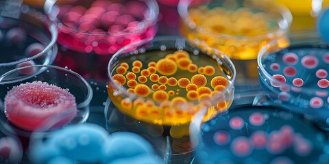 Poster - Microbiology experiment showcasing microscopic organisms