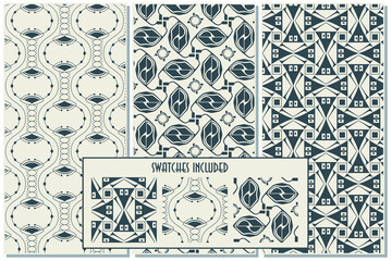 Wall Mural - victorian ornament. seamless pattern background.