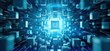 © Murda - Blue cubes housing futuristic technology for data storage.