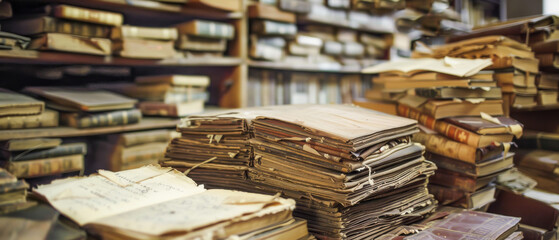 Poster - A stack of books with a book titled 