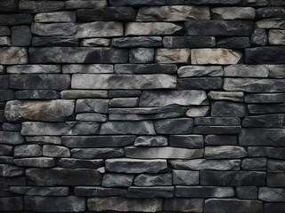 Poster - Contemporary black brick wall with cement elements