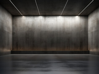 Wall Mural - Modern urban design: empty room with dark concrete texture