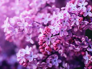 Sticker - Springs essence captured in macro with soft violet lilac flowers