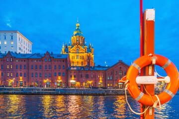 Wall Mural - Helsinki city skyline, cityscape of Finland