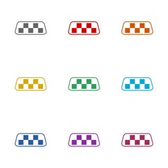 Sticker - Taxi car roof sign icon isolated on white background. Set icons colorful