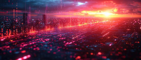 Wall Mural - Explore the new era of data visualization with this abstract masterpiece. A fusion of data science and visual management. Hand-edited