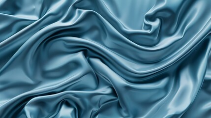 Wall Mural - Close-up of light blue silk texture. Smooth and elegant, with a sepia tone. 3D vector illustration included