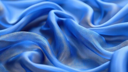   A close-up view of a blue fabric with two thin lines at the bottom