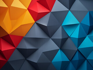 Wall Mural - Abstract geometric shapes decorate vibrant paper