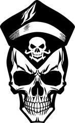 simple black graphic drawing of a human skull, logo, tattoo