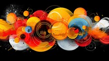   Black Backgrounds With Orange, Red, Yellow, And White Circles; Black Backgrounds With White Circles; Black Backgrounds With Orange And White Circles
