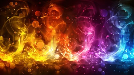 Poster -   A colorful wallpaper featuring many bubbles throughout the center of the wall
