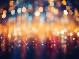 Wall Mural - Soft, blurred lights create an abstract bokeh backdrop