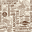 © Vlad Klok - Typographic vector almond butter seamless pattern or background