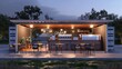 © Orxan - A 3D illustration of a 20ft container cafe