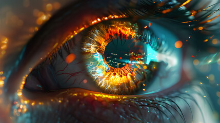 Poster - Futuristic Augmented Neon Eye