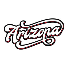 Canvas Print - Arizona hand made script font. Vector Arizona text typography design for tshirt hoodie baseball cap jacket and other uses vector