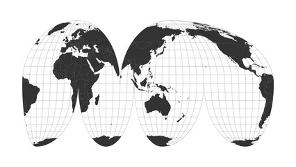 Wall Mural - World map. Goode's interrupted Mollweide projection. Animated projection. Loopable video.